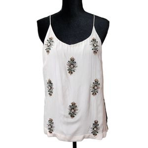 Nicole Miller Artelier Spaghetti Straps Sequined Embellished Shirt Top M